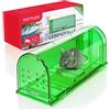 PATTLER® Trappola per Topi e Ratti Vivi Verde - Gabbia Non Letale | Gabbia grande, fori di ventilazione, senza crudeltà, riutilizzabile, per casa, garage, giardino, cantina