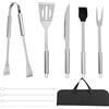 Windfromort 9 Pezzi Set Barbecue in Acciaio Inox - Kit Barbecue con Accessori Barbecue, Spatola, Pinza, Pennello, Spiedini per Giardino, Campeggio, Feste all'Aperto