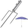 SCHYIDA Porta Ombrellone da Giardino Picchetto per Ombrellone Spiaggia Supporto per Ombrellone a Terra Supporto per Ombrellone da Prato per Fissa ombrellone da Spiaggia, Acciaio Inox