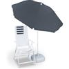 Relaxdays Ombrellone da Giardino, Spiaggia, 8 Stecche, Inclinabile - Ombrellone da Giardino, Spiaggia, 8 Stecche, inclinabile Unisex Adulto