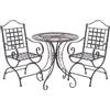 CLP Set da Giardino Viro con Tavolo Rotondo e 2 sedie in Ferro in Stile Art Nouveau nostalgico per Giardino, Balcone e terrazzo Colore Antracite