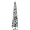 HOMCOM Albero di Natale stretto innevato 240 cm con 603 rami e supporto pieghevole, Verde | Aosom Italy