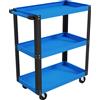 HOMCOM Carrello porta attrezzi con 3 ripiani, ruote e maniglie, portata 120 kg, Blu e Nero | Aosom Italy
