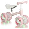 AIYAPLAY Bici senza pedali per Bambini 1-2 anni con 4 ruote luminose e sedile regolabile, Rosa | Aosom Italy