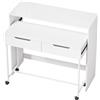 HOMCOM Scrivania per computer estensibile 100 cm con 2 cassetti e contenitore, Bianco | Aosom Italy