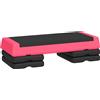 SPORTNOW Step aerobico antiscivolo con altezza regolabile su 3 livelli, 77x36x20.5 cm, Rosa e Nero | Aosom Italy