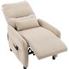 HOMCOM Poltrona relax reclinabile con massaggio, riscaldamento e poggiapiedi estraibile, Beige | Aosom Italy