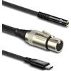 CAVO MICROFONO USB C A XLR FEMMINA CON JACK CUFFIE DA 3,5MM INTERFACCIA AUDIO PR