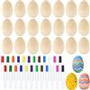Morcheiong 12/24 pezzi shaker per uova in legno, fai da te shaker per uova set di strumenti musicali con 12/24 pezzi penne multicolori, maracas per uova di Pasqua bomboniere per bambini (24)