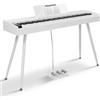 BAKAJI Tastiera Musicale Elettrica con 88 Tasti Reattivi con Pedaliera a 3 Tasti, Pianoforte con 880 Toni e 80 Brani Demo, Strumenti Musicali con Uscita per Cuffie e Connessione MID