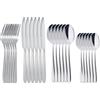 RETON Set di posate per 6 persone - forchetta in acciaio inox, coltello, cucchiaio - set da campeggio per casa/festa/ristorante - lavabile in lavastoviglie