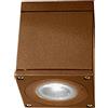 Planetitaly Faretto plafoniera soffitto attacco LED GU10 lampada quadrata esterno impermeabile IP65 luci balcone terrazzo parcheggi ingresso 230V (Colore Corten)