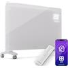 Klarstein Stufa Basso Consumo 2500W, Termoconvettore Smart con Rotelle, Termosifone Portatile, Convettore a Parete con Termostato, Stufetta per Casa