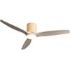 CREATE / WIND CALM CUSTOM RATTAN/Ventilatore da soffitto con luce rattan chiaro pale legno naturale sabbia con telecomando / 40W, Doppia luce, Ø132 cm, luce LED 3 temperature