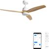 CREATE / WINDSTYLANCE M/Ventilatore da soffitto ABS con luce bianco pale effetto legno naturale con Wifi e telecomando / 40W, Silenzioso, Ø132 cm, 6 velocità, estate-inverno, doppia altezza