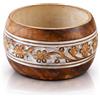 The Great Indian Bazaar Global Village Bazaar, Bella ciotola decorativa fatta a mano in legno di mango per snack per tavolini da caffè con patatine di frutta secca accenti di decorazioni per la casa, Bianco, 12 x 7 cm