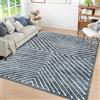 LuxFocus - Tappeto lavabile 120 x 170 cm, linea simmetrica, colore: grigio scuro