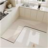 Hixingo Tappeto da Cucina Forma a L, Tappeti Cucina Antiscivolo Assorbente Asciugatura Rapida Tappetino Passatoia di Diatomite Lavabile per Casa Corridoio Bagno (Stile 10,100x100x45cm)