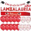 jenich Striscioni Laurea Fascia Dottoressa Palloncini Laurea Congratulazioni | Festone Congratulazioni Rossa Bandera Bandierine La Mia Laurea Addobbi Decorazioni Accessori Gadget per Festa di Laurea