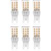 AGOTD G9 LED, bianco caldo 2700K, 4W 620 lumen, confezione da 6. | Sostituisce alogene 40W-50W, lampadina G9, senza sfarfallio, risparmio energetico, non dimmerabile, AC 230V.