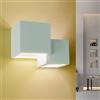 Planetitaly Applique LED G9 lampada decorativa in gesso doppio cubo 2 fasci luce parete muro negozio ingresso corridoio ufficio 230V