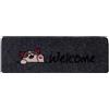 Generic Zerbino 25X70 antiscivolo Fantasia Welcome Gatto ultraresistente Colore Antracite