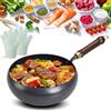 Generic Pentola in ghisa giapponese aggiornata 2026, 24/28/30 cm, wok in ghisa con coperchio per cucinare, wok giapponese martellato a mano, padelle antiaderenti non rivestite per fornelli a gas (senza