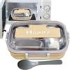 jamgeery Lunch Box, Porta Pranzo In Acciaio Inossidabile Con Posate Scatola Portavivande Con 3 Scomparti, Schiscetta Contenitore Pranzo Per Microonde Lavoro Picnic Ufficio
