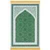 Musuly Tappeto Da Preghiera Musulmano Verde Con Motivo Geometrico Bianco E Frange - 70x110 Cm (Verde, IT-70x110 cm)