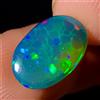 AK GEMS AND JEWELLERY Opal Ovale Cabochon, Etiope Naturale Black Opal, Multifire opal 2.6 KT 12x8 MM