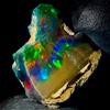 AK GEMS AND JEWELLERY Opale Nero Grezzo Etiopia Dry Fire Naturale 20.5Ct 20x15 mm Pietra