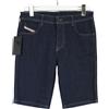Diesel Shorts Diesel De-Ginny Donna W30 Blu Scuro Denim Con Zip Tasche Stretch
