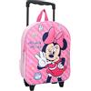Mybagstory - Zaino Trolley Minnie Mouse 3D Rosa per Bambini - Scuola - Taglia 32 cm - Spallacci Regolabili