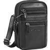 STILORD Tamo 4-in-1 Piccolo Borsello Uomo Pelle Vera - Borse Tracolla, Marsupio da Cintura, Borsello al Collo & Moschettone | Borsa Cuoio Uomi Vintage Multifunzionale Colore:nero