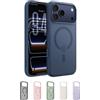 Belkin SheerForce Grip Cover per iPhone 17 Pro Max Compatibile con MagSafe, Design Sottile con Linee Laterali Antiscivolo, Custodia Bumper per iPhone, Magnetica, Trasparente e Anti-urto, Blu