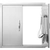 VEVOR Porta Accesso Barbecue, Doppia Porta Cucina Esterna 61x61 cm, Porta Reversibile da Incasso in Acciaio Inox, Doppia Parete con Maniglie e Ganci, per Isola Barbecue, Armadio da Esterno