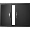 VEVOR Porta di Accesso al Barbecue, Doppia Porta Esterna della Cucina 788 x 610 x 46 mm, Porta a Piastra Fredda da Incasso, con Maniglie, per Isola Barbecue, Armadio da Esterno, Giardino, Nero