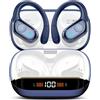 Ltinist Cuffie Bluetooth 5.4 Sport, Auricolari Bluetooth 75 Ore HiFi Stereo | Cuffie Wireless Impermeabili IPX8,4 ENC Cancellazione Rumore Mic,Con Display a LED,dark blue