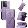JIUNINE Cover a Libro in Pelle per XIAOMI Redmi 17C 5G, Viola | Custodia Portafoglio Antiurto in Pelle Sintetica, Motivo Farfalle 3D, Portacarte, Supporto Regolabile, Chiusura Magnetica