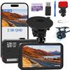 ssontong Dash Cam Front and Rear, Dash Camera for Cars WiFi/APP Control Dual Dashcam W/ 64GB Card, 2.5K Dash Cam Front+1080P Rear Car