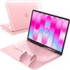 EooCoo Custodia MacBook Neo 13 Pollici 2026 (A18 Pro) Kit 3-in-1 Rosa Opaco | Cover Rigida Mac Neo 13(A3404, A18 Pro),Guscio in Plastica con Tastiera e Protezione per Poggiapolsi e Trackpad in Argento
