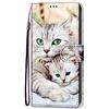 Adolasx Cover compatibile per Nothing CMF Phone 1 Pelle Silicone Portafoglio Magnetica con Disegni Motivo Animale Flip Custodia Antiurto Resistente Libro Case - Cat C