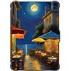SGKITM Custodia per Kobo Clara HD 2018 Cover Pelle Silicone Flip 360° Auto Svegliati o Sonno Funzione Magnetico Airbag Antiurto Design Seaside Bookstore Modello Cover Kobo Clara 2018 HD Schermo 6 (7)