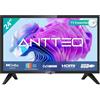 Antteq AB24F1D Televisore 24 Pollici (LED HD TV 60 cm), 60Hz, Triplo Tuner DVB-C / T2 / S2, HDMI, USB, CI/CI+, VGA, Dolby Audio, Modalità Hotel [Classe di Efficienza Energetica F]