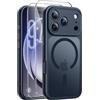 Qasyfanc Magnetica Cover per iPhone 17 Pro Max, Nero | Compatibile con MagSafe,con 2 Pezzi Vetro Temperato Pellicola, Cover Clear Slim Fit Antiurto Militare Antigiallo