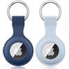 Wanme 2 pezzi: custodia Wanme per Apple AirTag ciondolo con portachiavi, in silicone, per Apple AirTag Case Tracker (azzurro+blu marino)