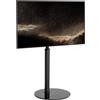 AOKCOS Supporto TV da Pavimento per 32-65 Pollici, Design con Rete in Alluminio, Porta TV con Base in Vetrocon e funzione di inclinazione, Girevole, Carico 40 kg VESA 100x100-400x400mm (Grigio)