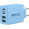 LumFocus Caricatore USB C, 40 W 4 porte Presa Caricabatterie Rapido USB C, Multipla Settore Doppio PD+QC 3.1A Tipo C Adattatore per iPhone 17 16 15 14 13 12 11 Pro Max X XS XR 8 7 6S Plus Mini SE, iPad