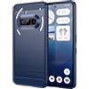 WJXEXRS Cover per Nothing Phone 3A, Custodia Spazzolata e Fibra di Carbonio Morbido Silicone TPU Slim Fit Case, Antiurto, Antigraffio, Antiscivolo, Protezione Grado Militare Nothing Phone 3A -Blu
