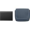 kwmobile Custodia Mouse Wireless per Wireless Mouse/Portable SSD/Portable HDD - Cover Mouse Wireless Gaming con Cerniera - Astuccio in Velluto a Coste e Neoprene - blu vintage
